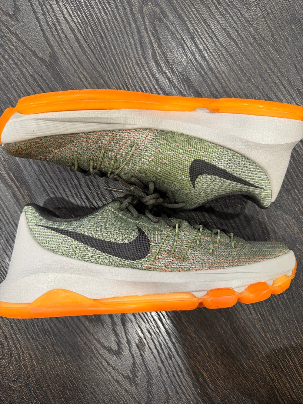 Nike KD 8 Kevin Durant Easy Euro Olive Orange Size 9 Men